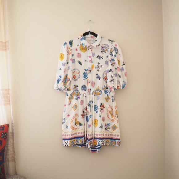 Label of Love Portafino Playsuit Short Sleeve Floral Romper sz L - Picture 4 of 13